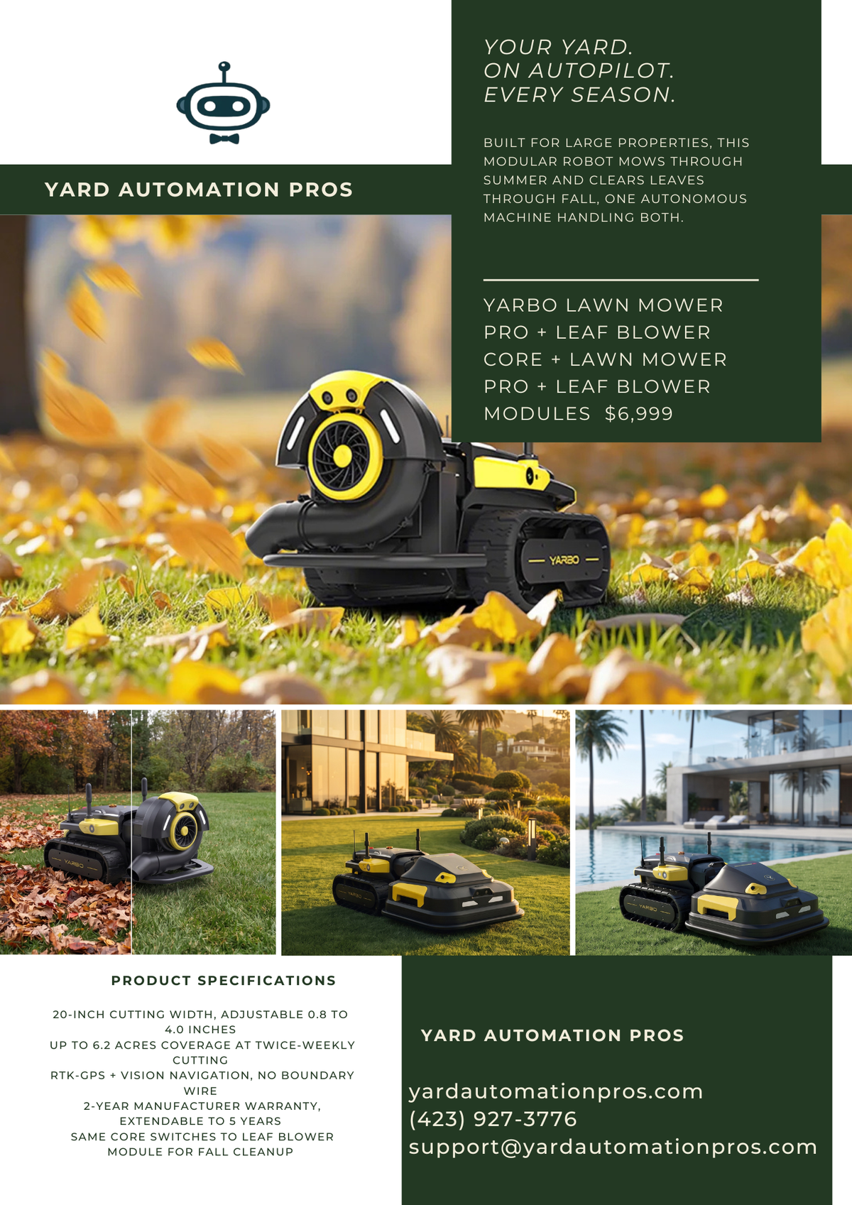 Best Robotic Lawn Mower and Leaf Blower Combo: Yarbo Lawn Mower Pro + Leaf Blower Review