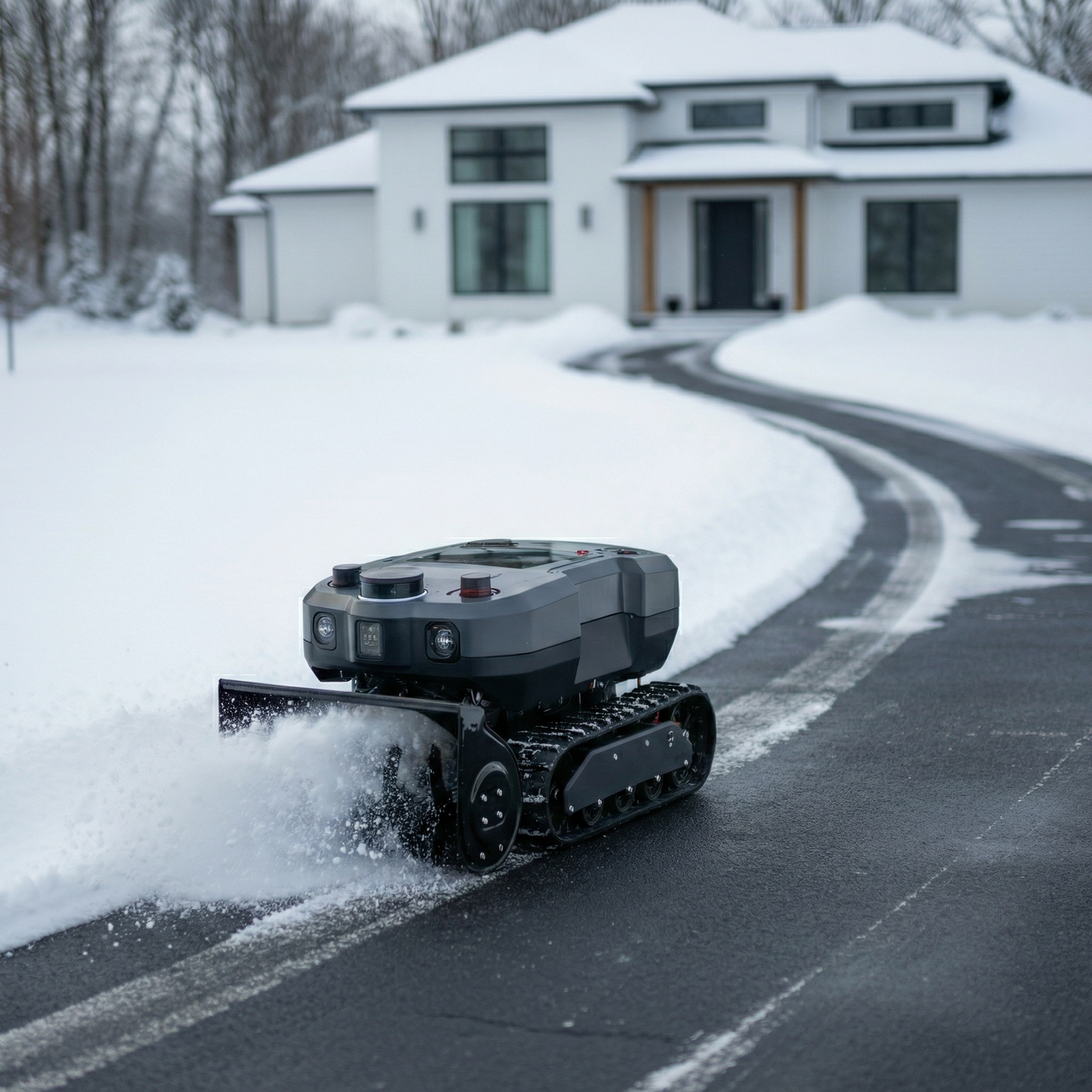 Robotic snow blower module