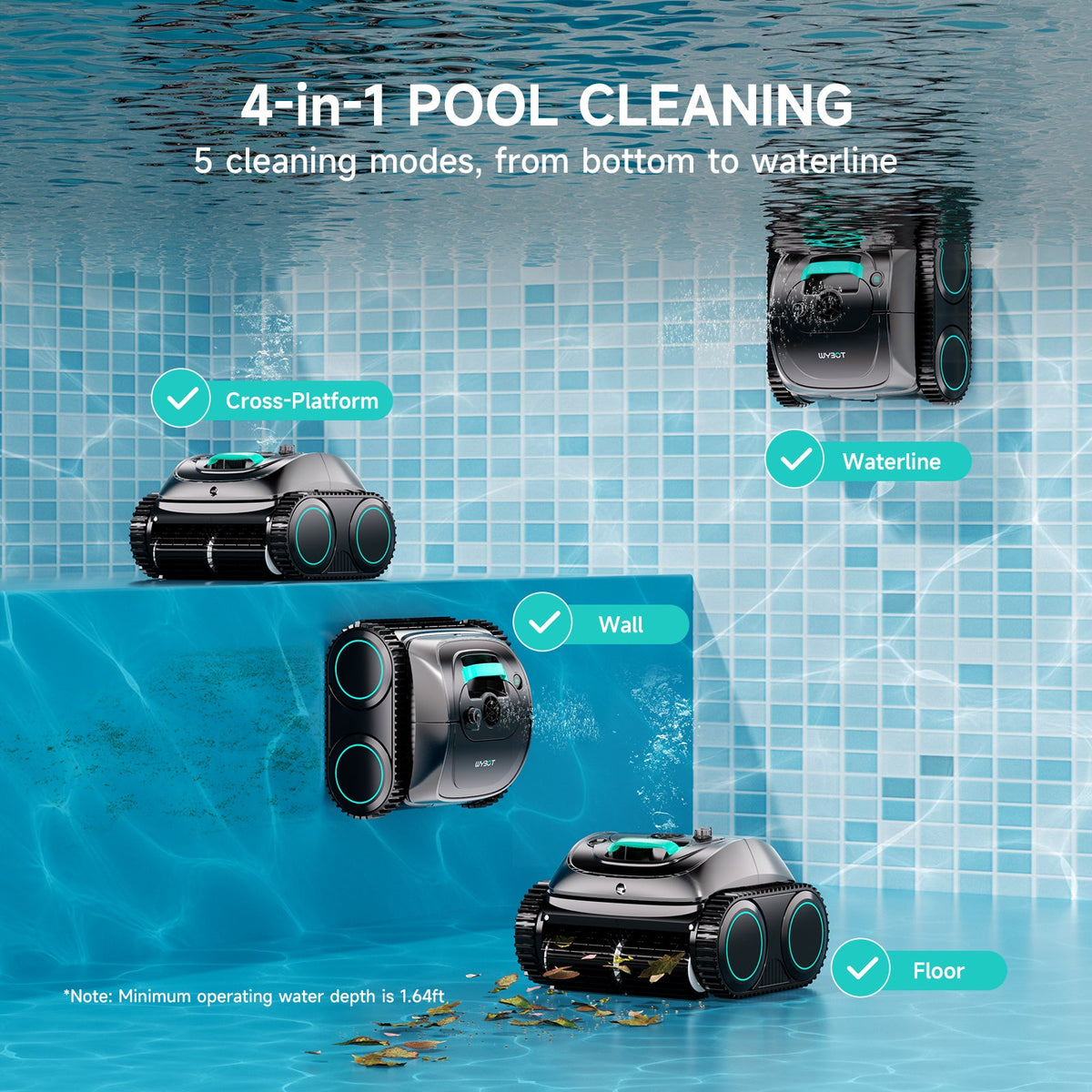 (2026 Upgrade) WYBOT C1 Cordless Robotic Pool Cleaner