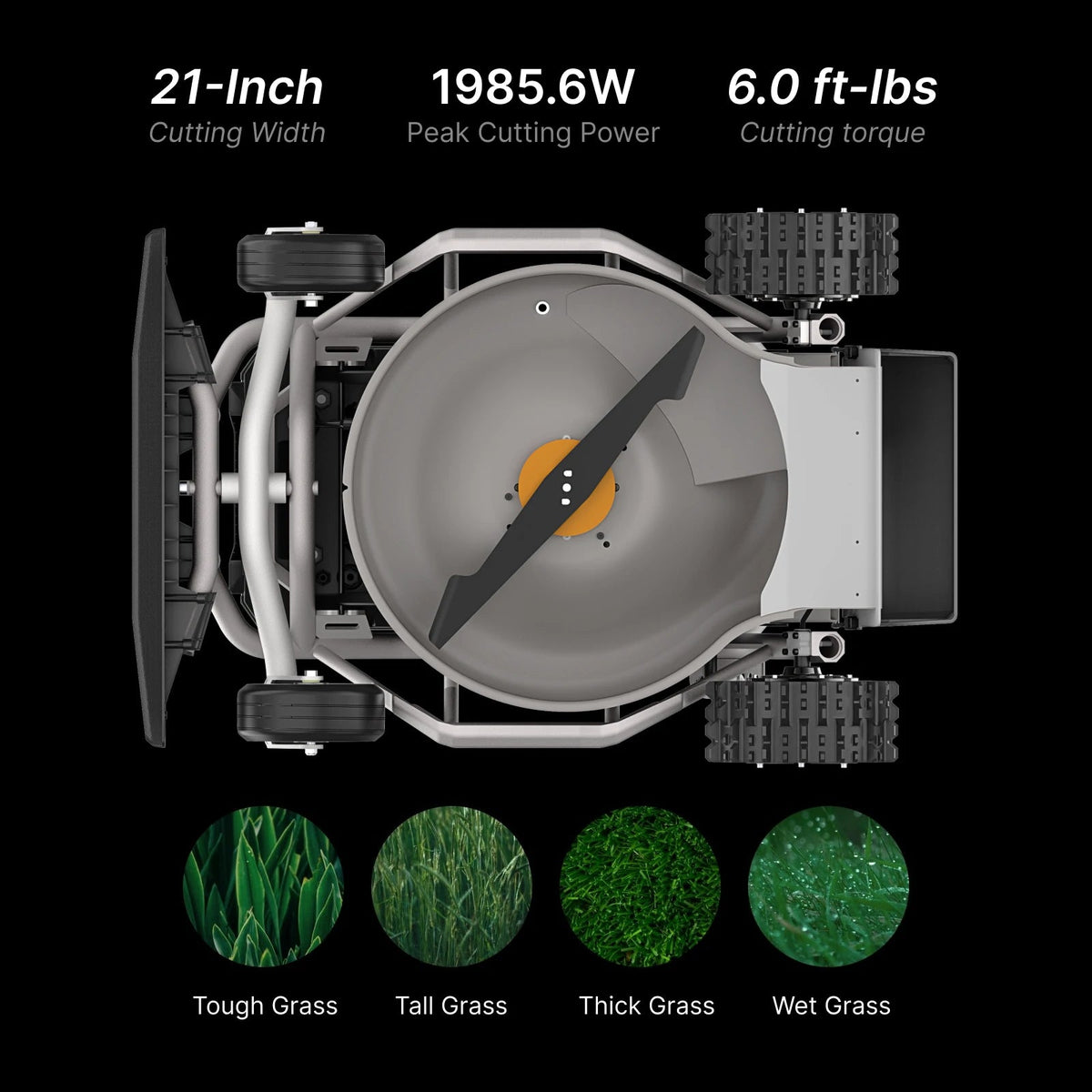 Mowrator S1 2WD remote-control lawn mower side profile