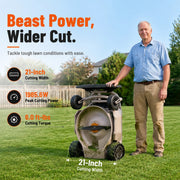 Mowrator S1 21-inch 2WD lawn mower in the grass
