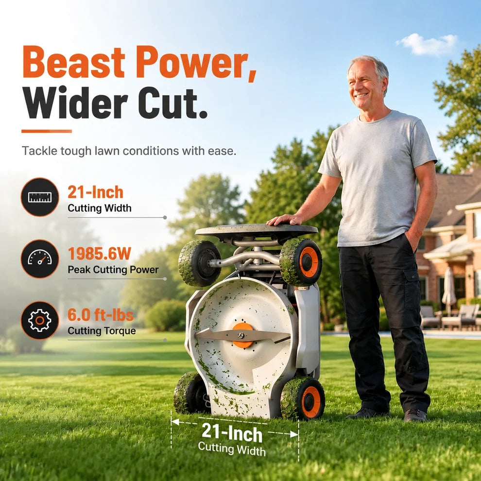 Mowrator S1 21″ 4WD Leaf & Lawn Remote-Control Lawn Mower