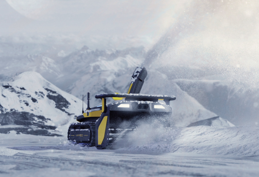 Yarbo Snow Blower in snowy terrain