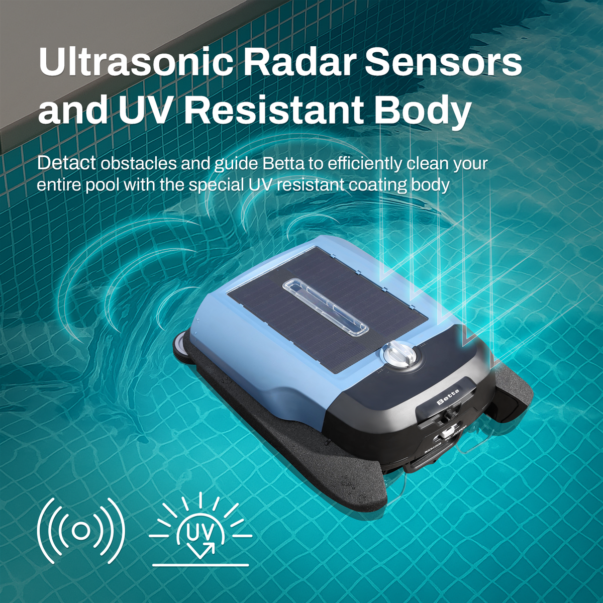 Betta Flex ultrasonic radar sensor and UV resistant body