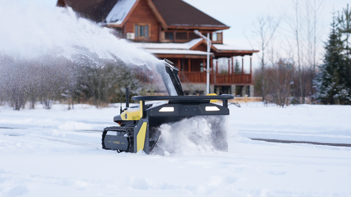 Yarbo snow blower in winter