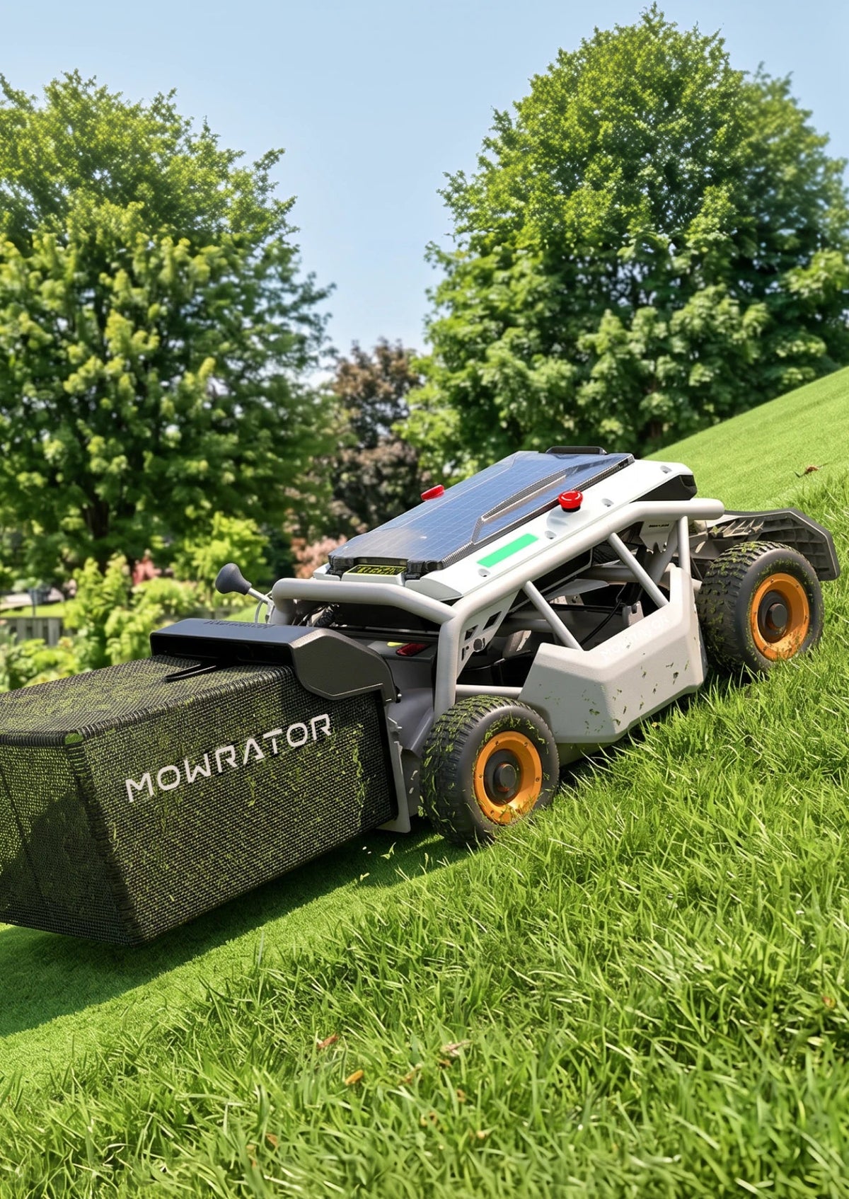 Mowrator S1 4WD mowing a slope