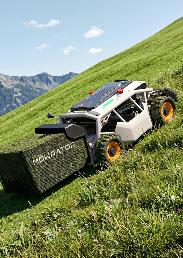 Mowrator S1 4WD Wide Wheel Edition on a slope