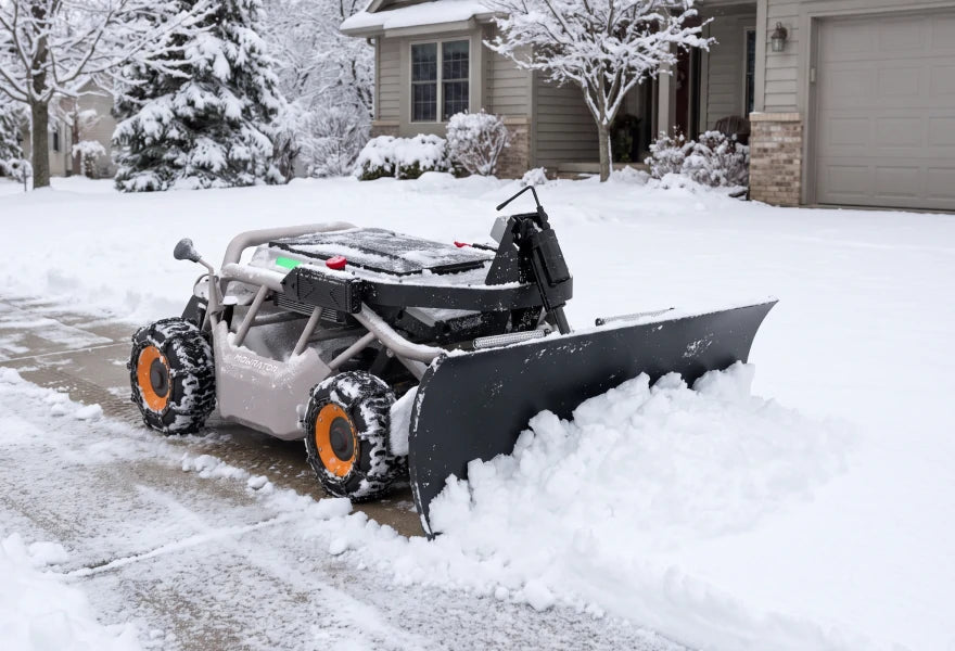 Mowrator S1 4WD with the snow plow kit