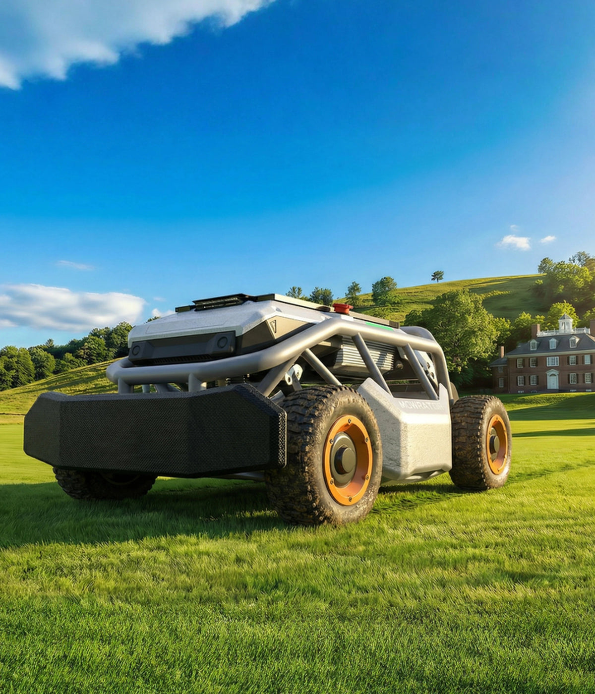 Mowrator S1 mower on a wide open lawn