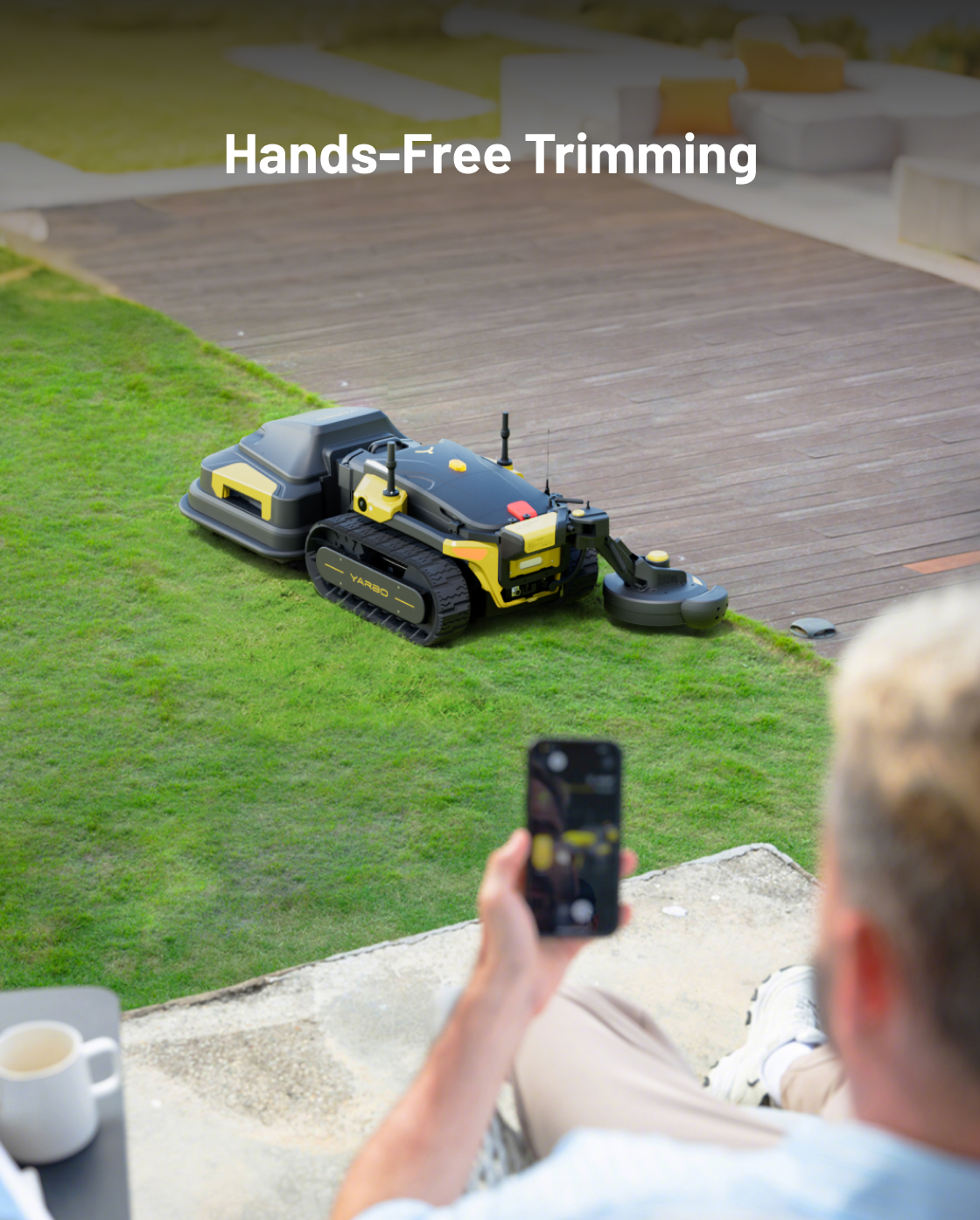 Yarbo Trimmer edging along a border