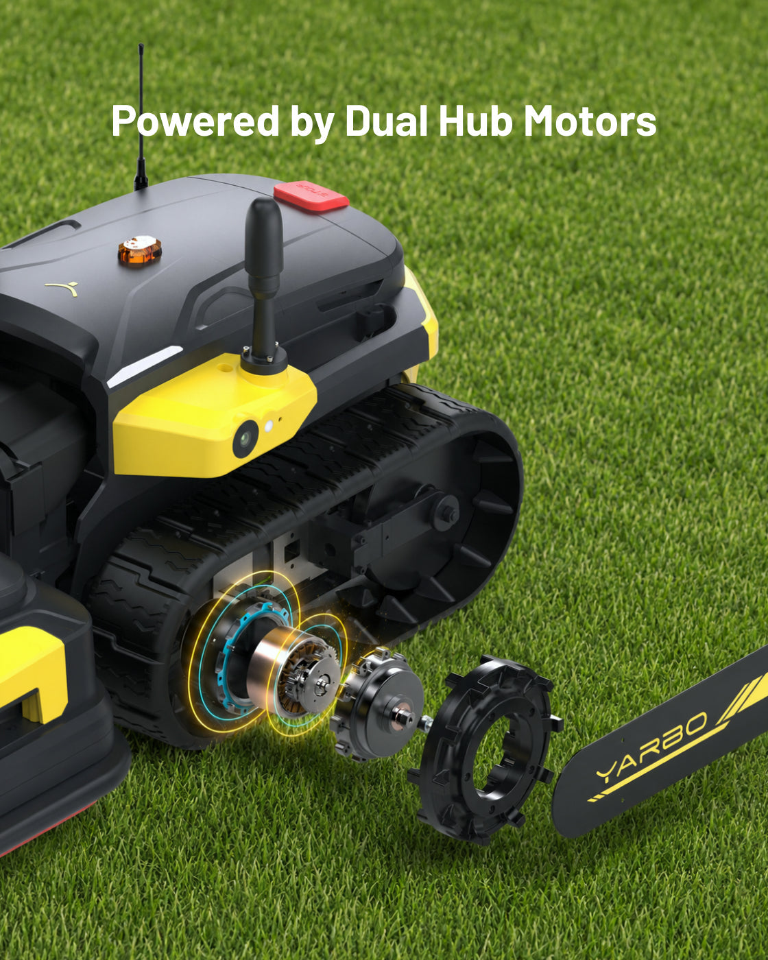 Gearbox-free dual hub motors inside the Yarbo Y40P