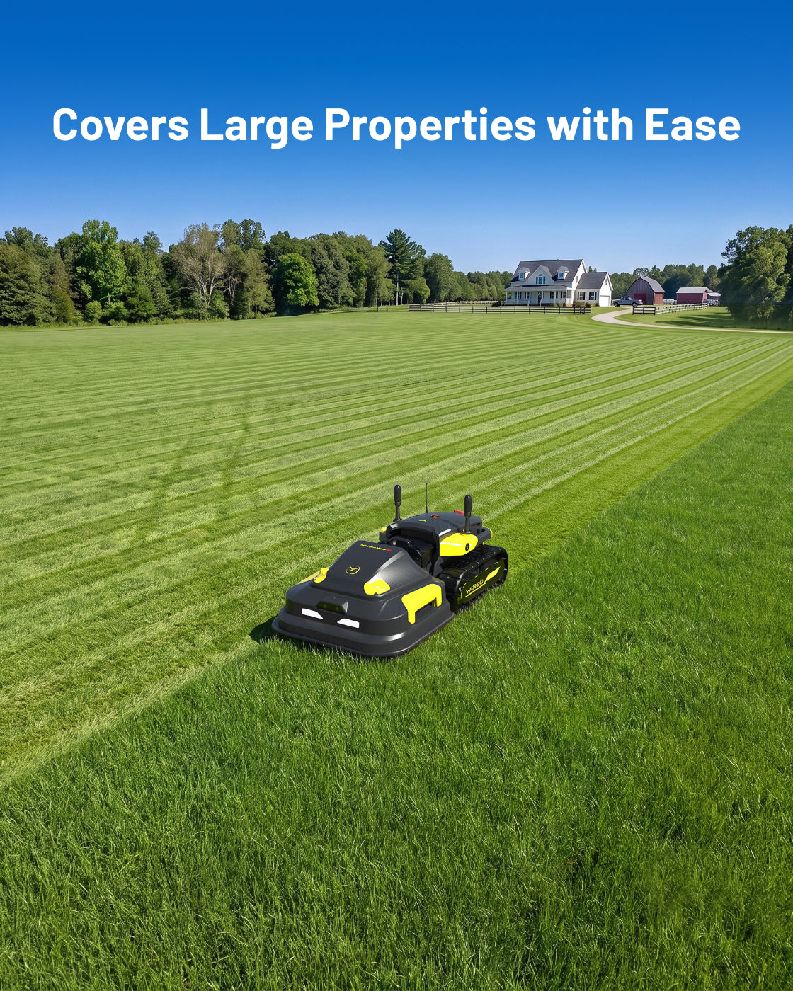 Yarbo Y40P mowing a large open property