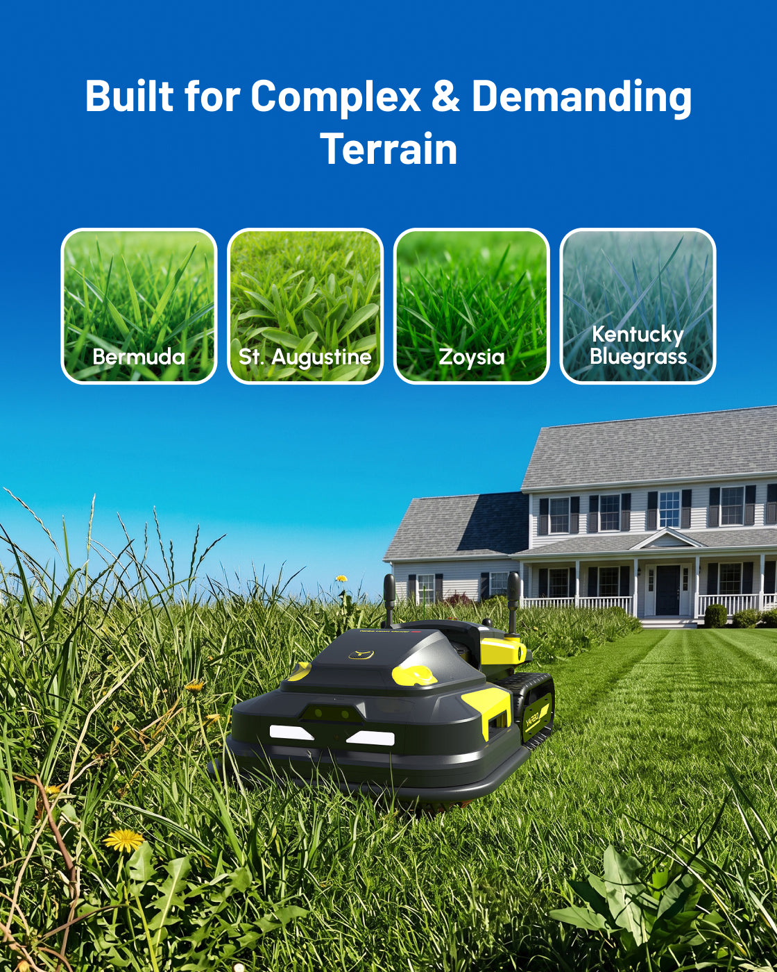 Yarbo Y40P on sloped, uneven ground
